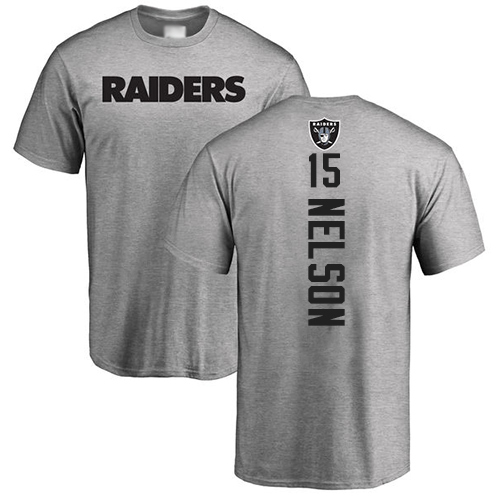 Men Oakland Raiders Ash J  J  Nelson Backer NFL Football #15 T Shirt